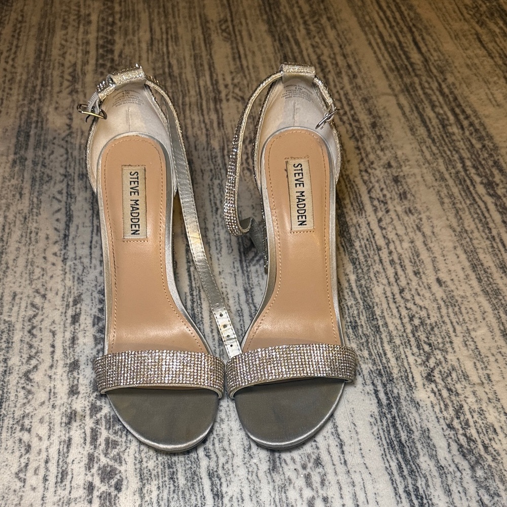 Steve Madden Glittering Silver Heels